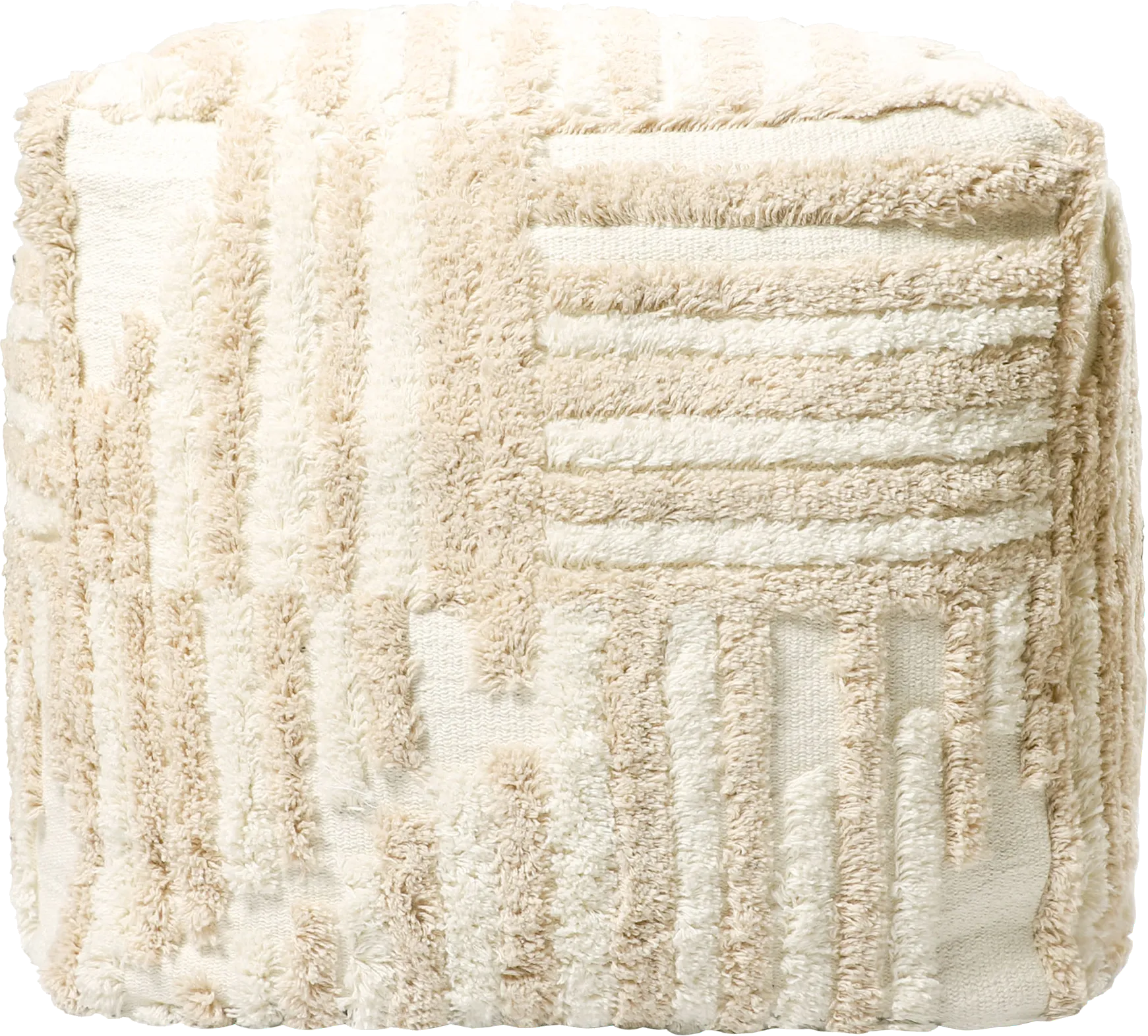 Lilanie Beige/Cream Pouf - Image 1