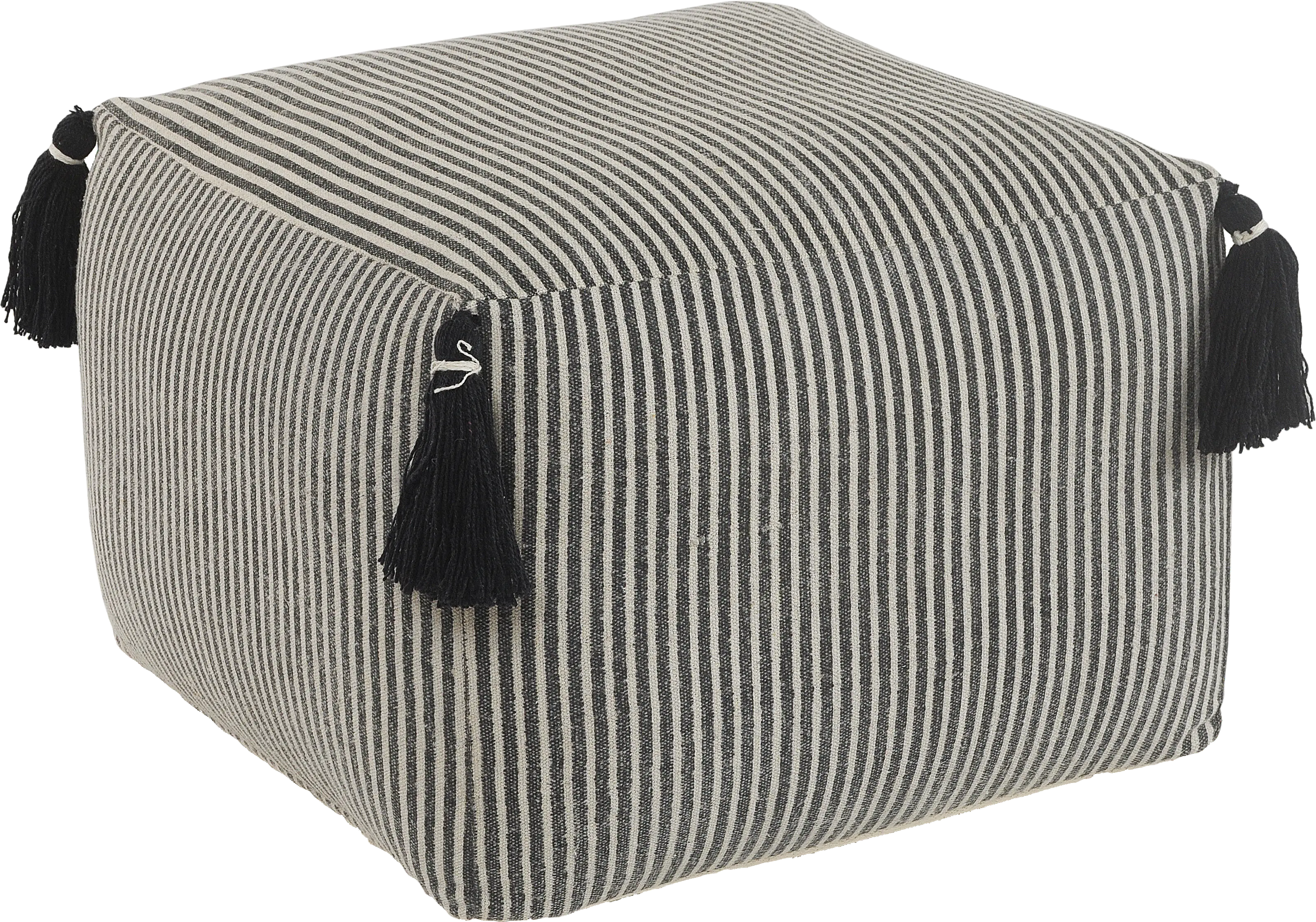 Witboi Gray/Black Pouf - Thumbnail - Image 1