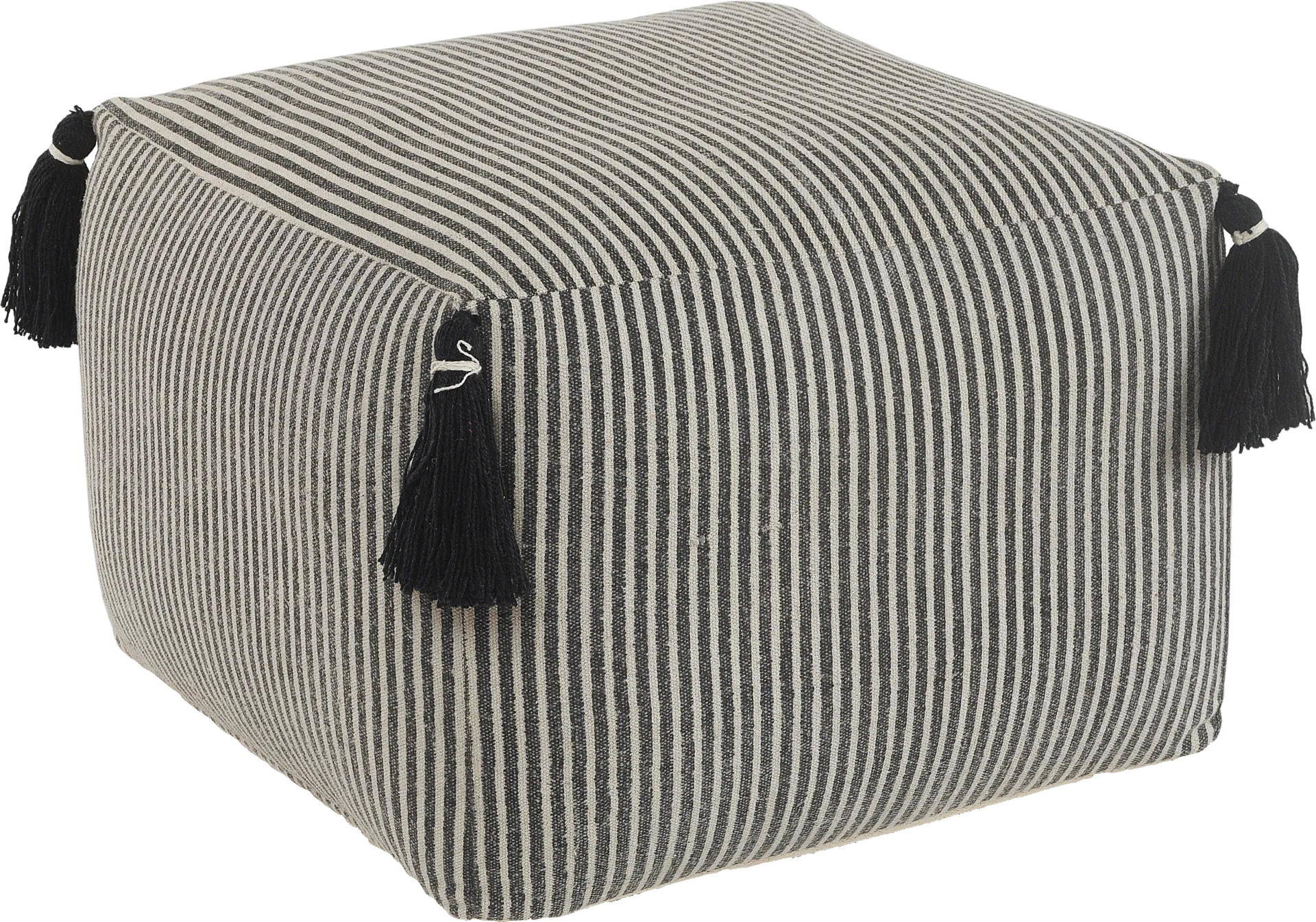 Witboi Gray/Black Pouf - Image 1