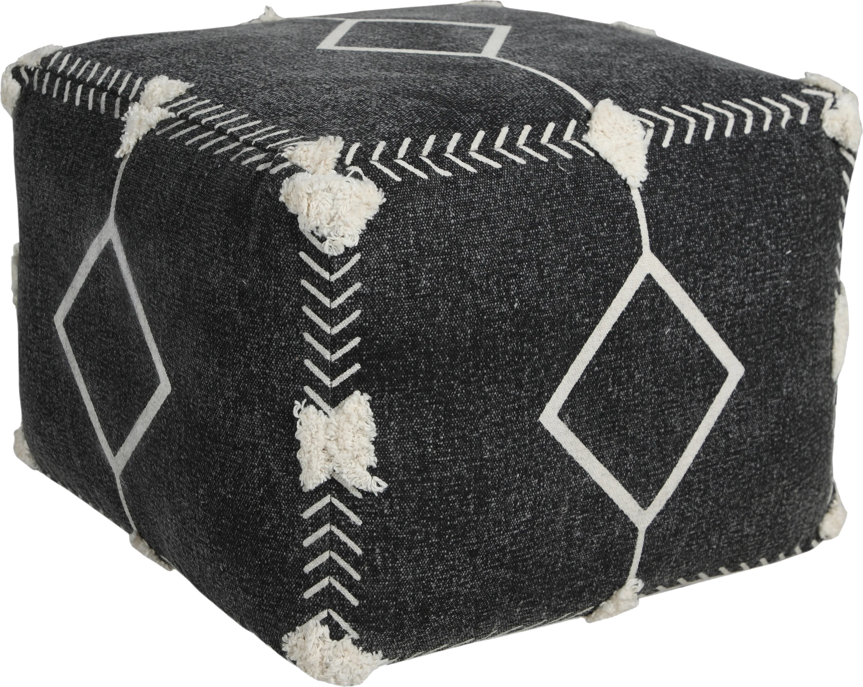 Glasella Black/White Pouf - Thumbnail - Image 1