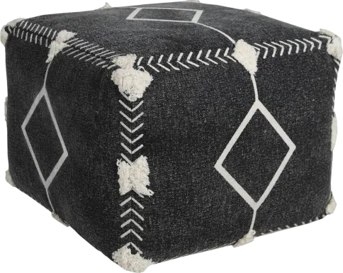 Glasella Black/White Pouf