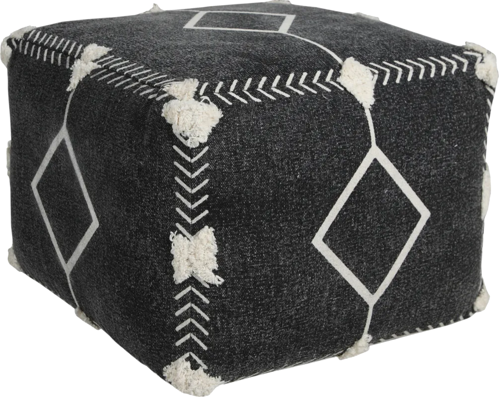 Glasella Black/White Pouf
