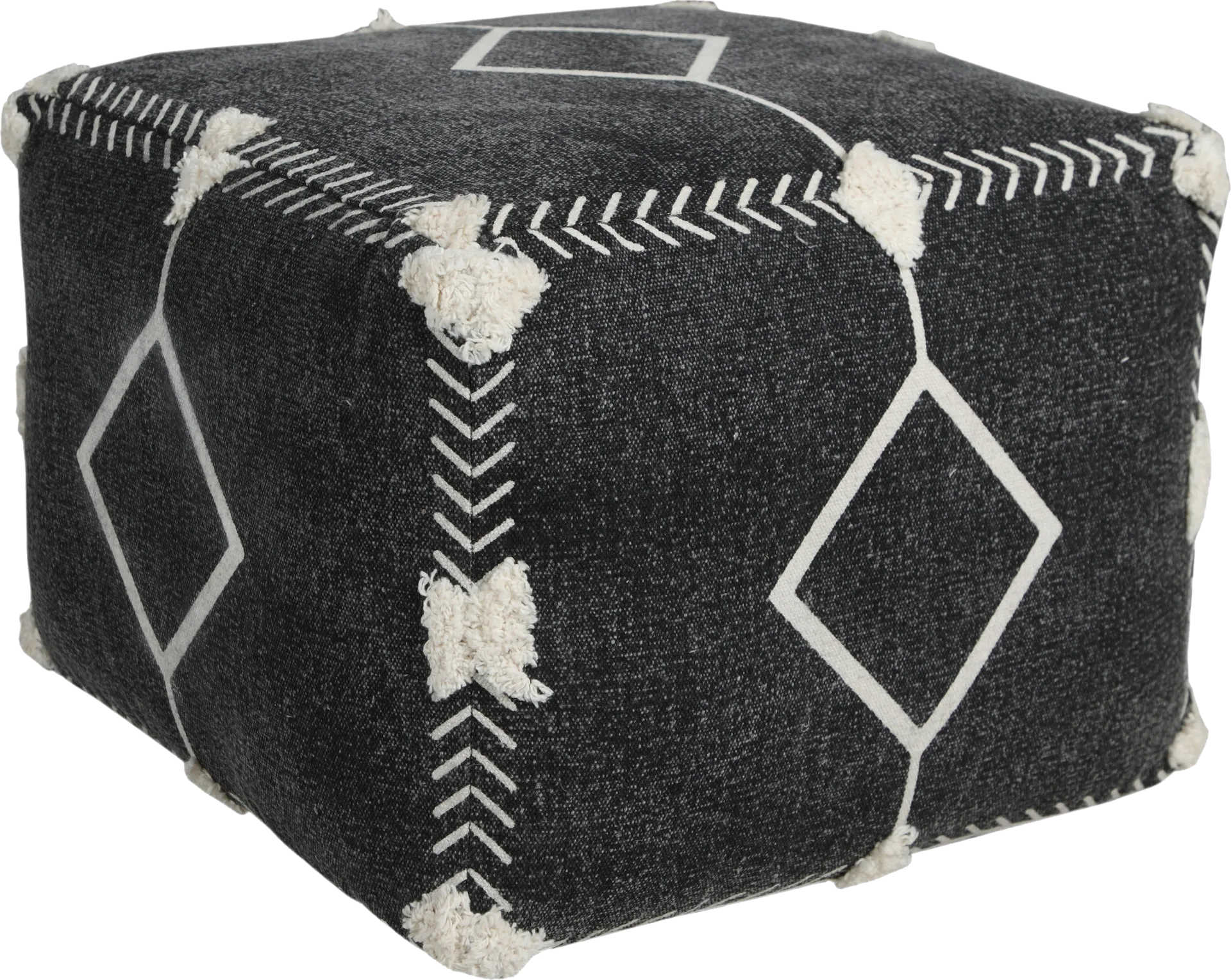 Glasella Black/White Pouf - Image 1
