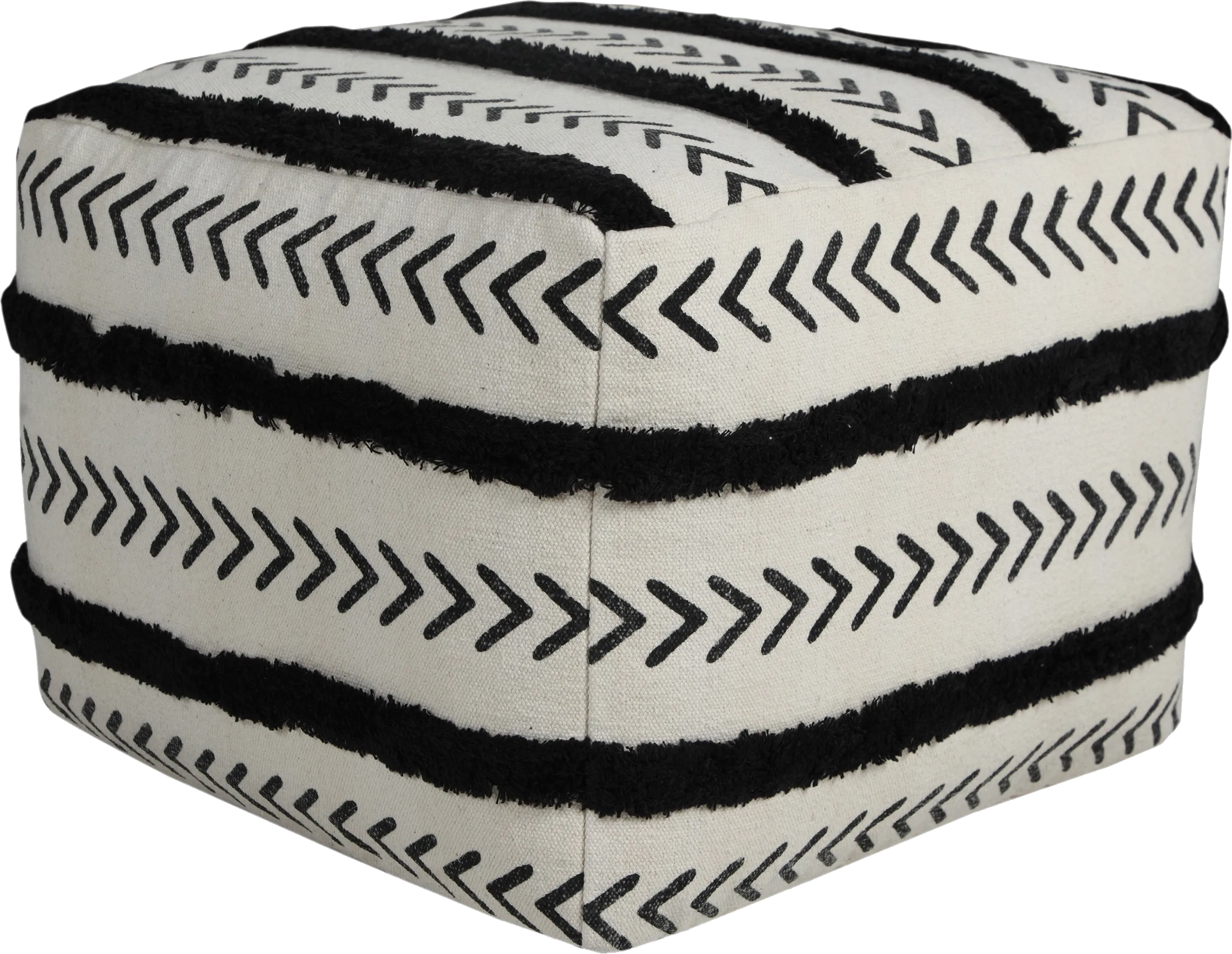 Emgen Black/White Pouf