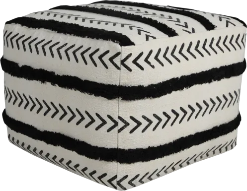 Emgen Black/White Pouf
