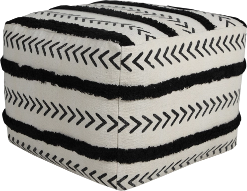 Emgen Black/White Pouf