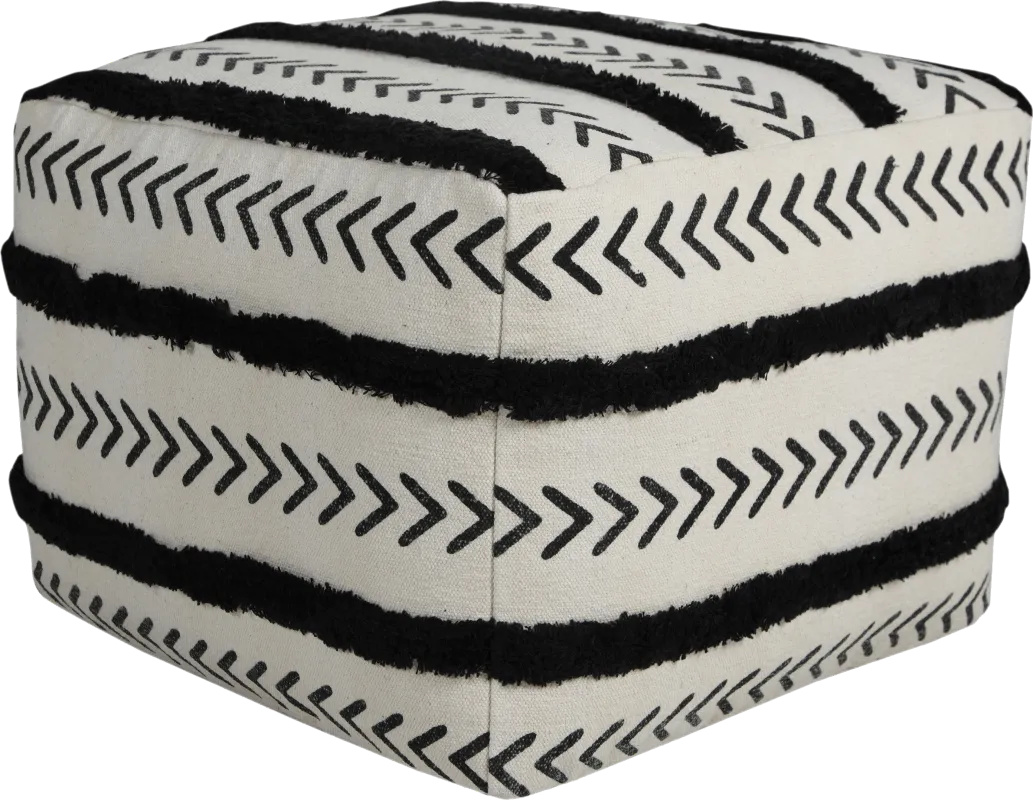 Emgen Black/White Pouf