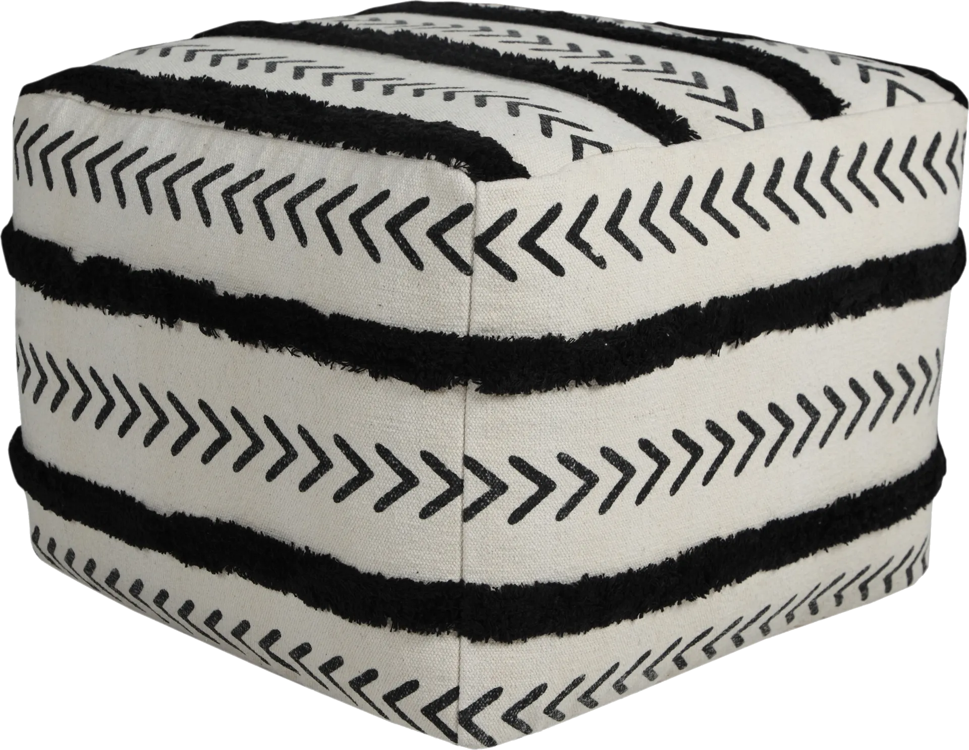 Emgen Black/White Pouf - Image 1