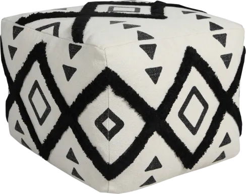 Conseld Black/White Pouf