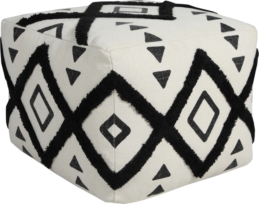 Conseld Black/White Pouf