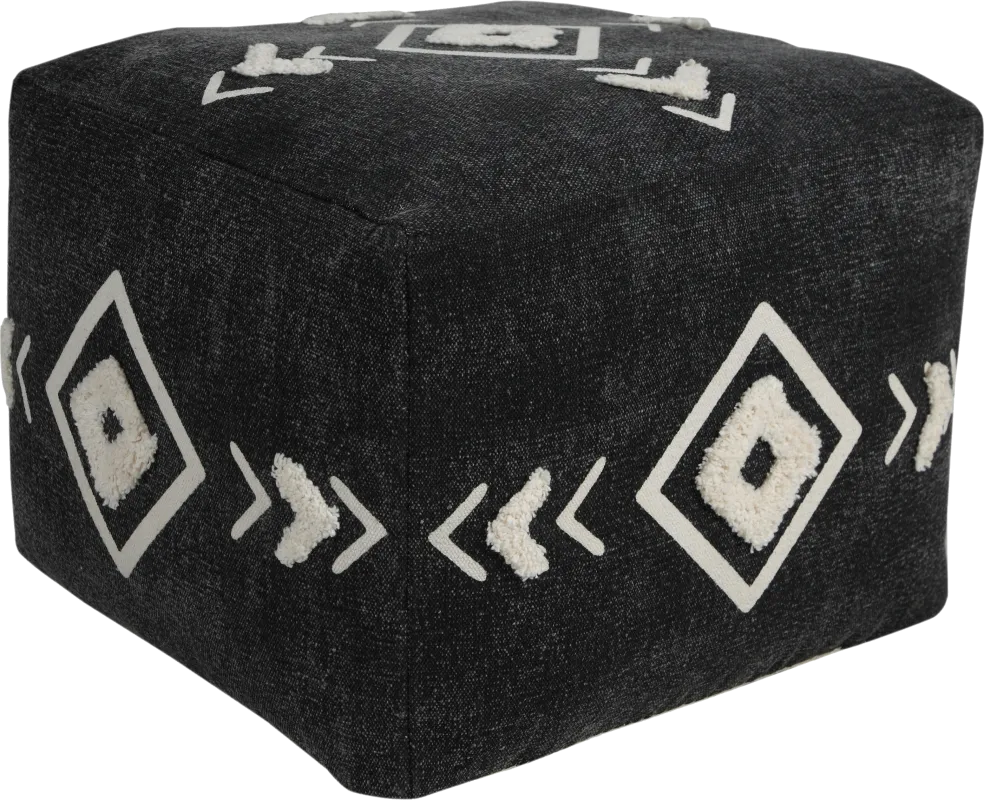 Fuana Black/White Pouf