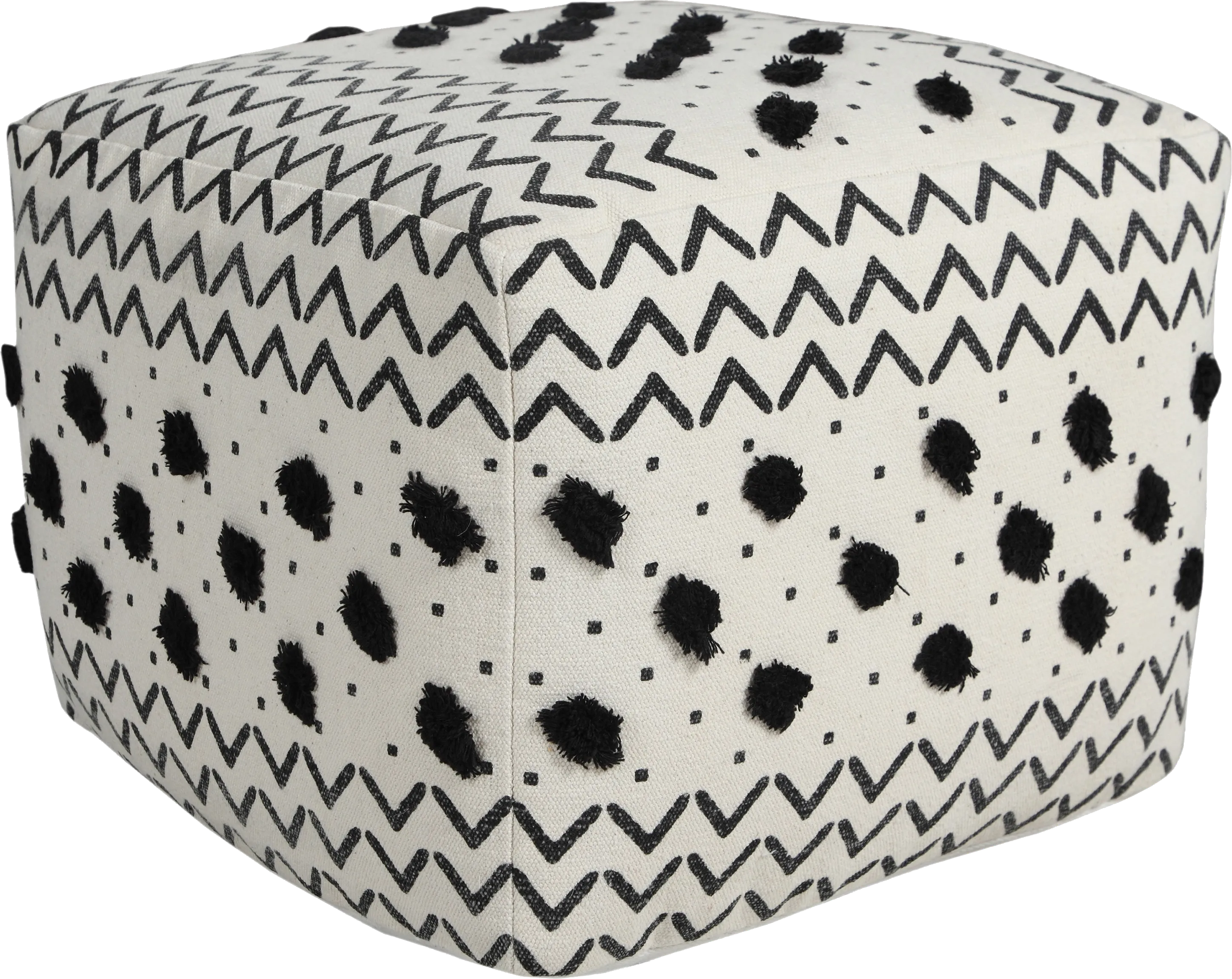Ausian Black/White Pouf