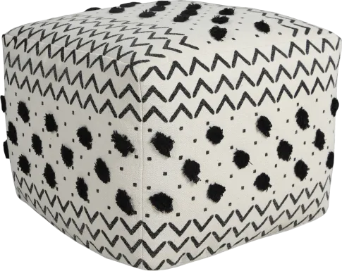 Ausian Black/White Pouf