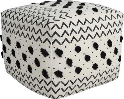 Ausian Black/White Pouf