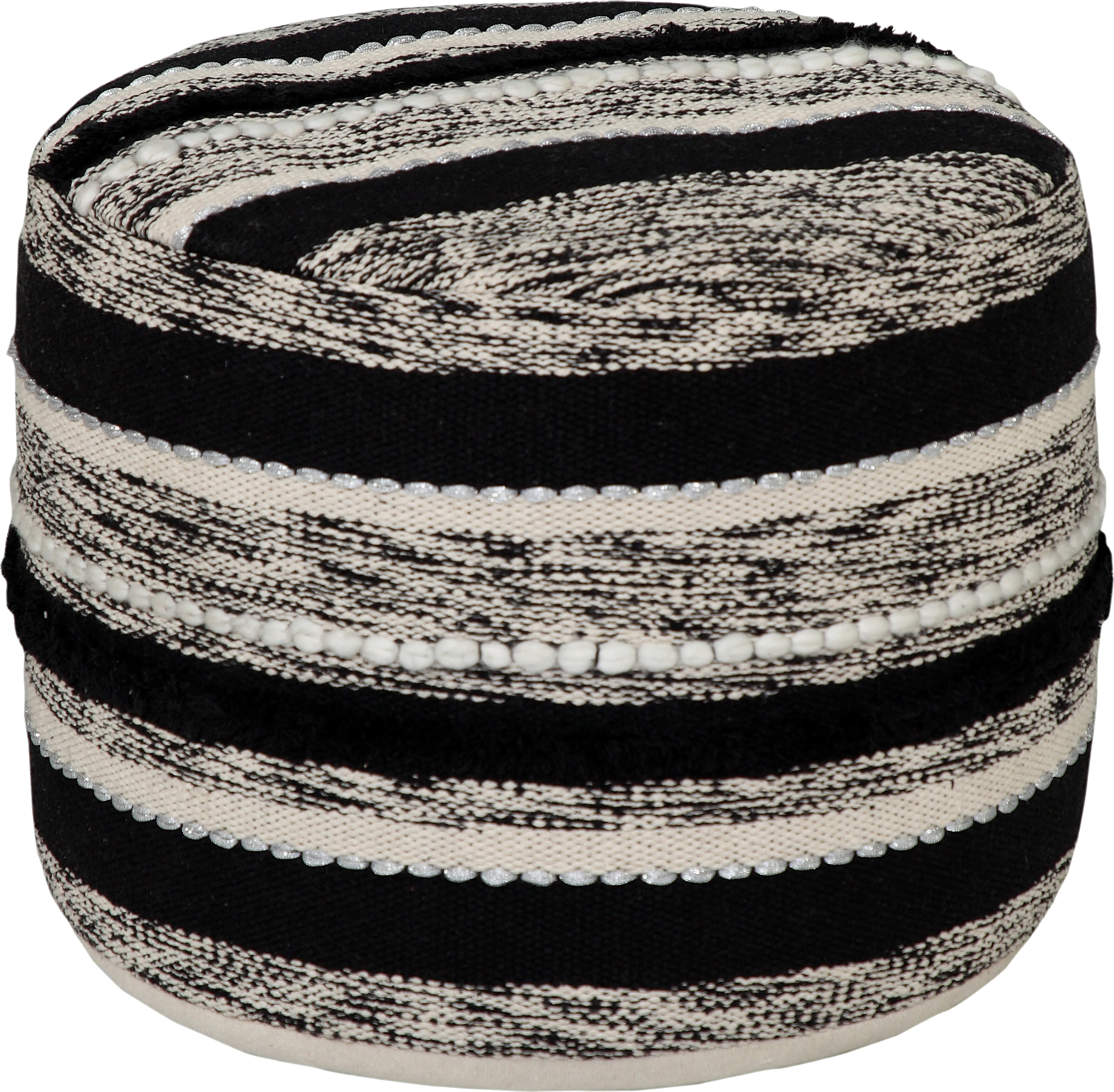 Damoe Black/Natural Pouf