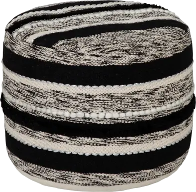 Damoe Black/Natural Pouf