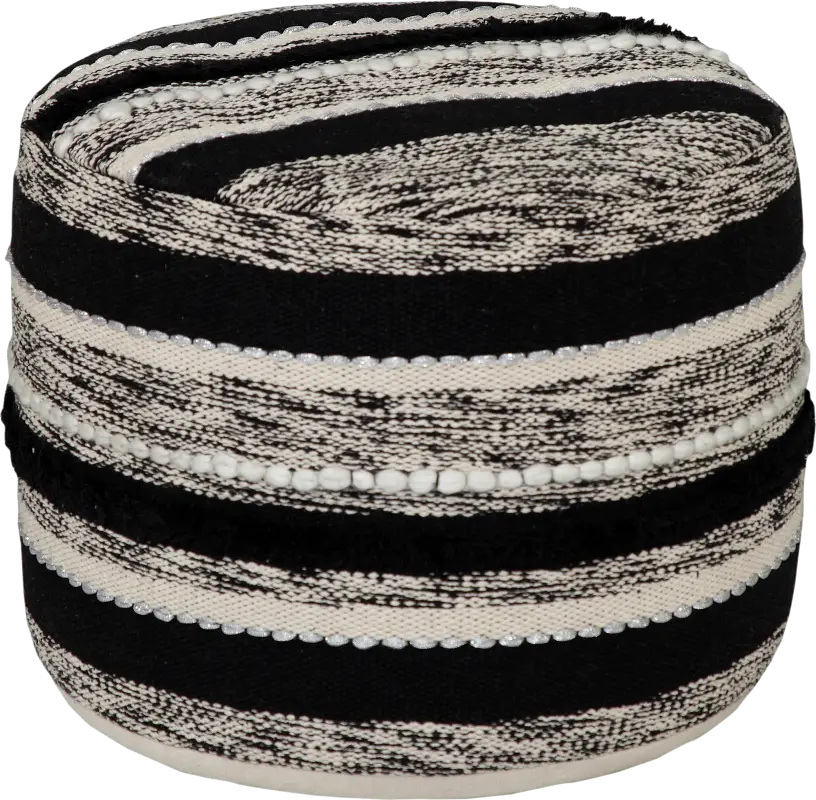 Damoe Black/Natural Pouf