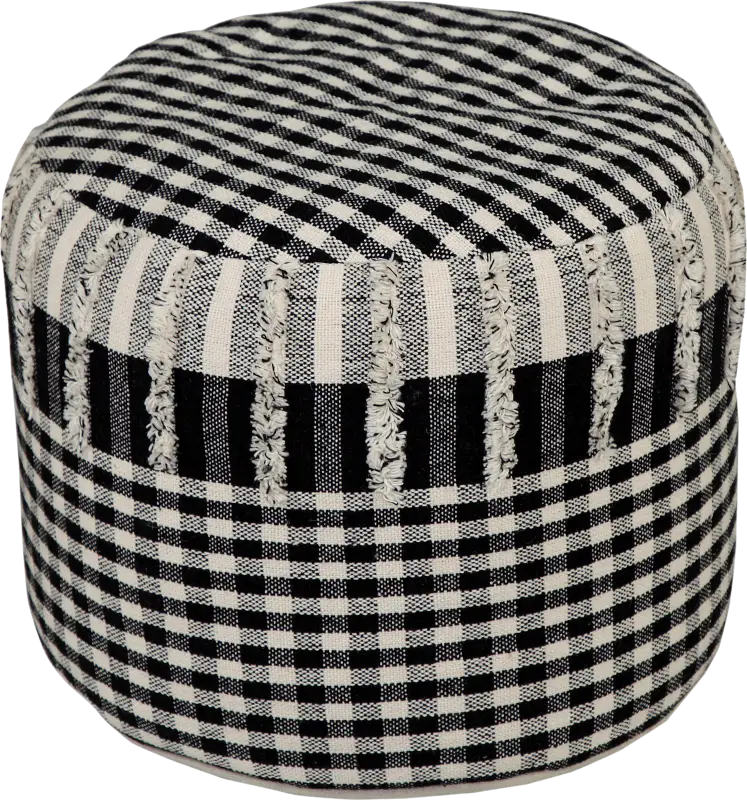 Yecor Black/Natural Pouf