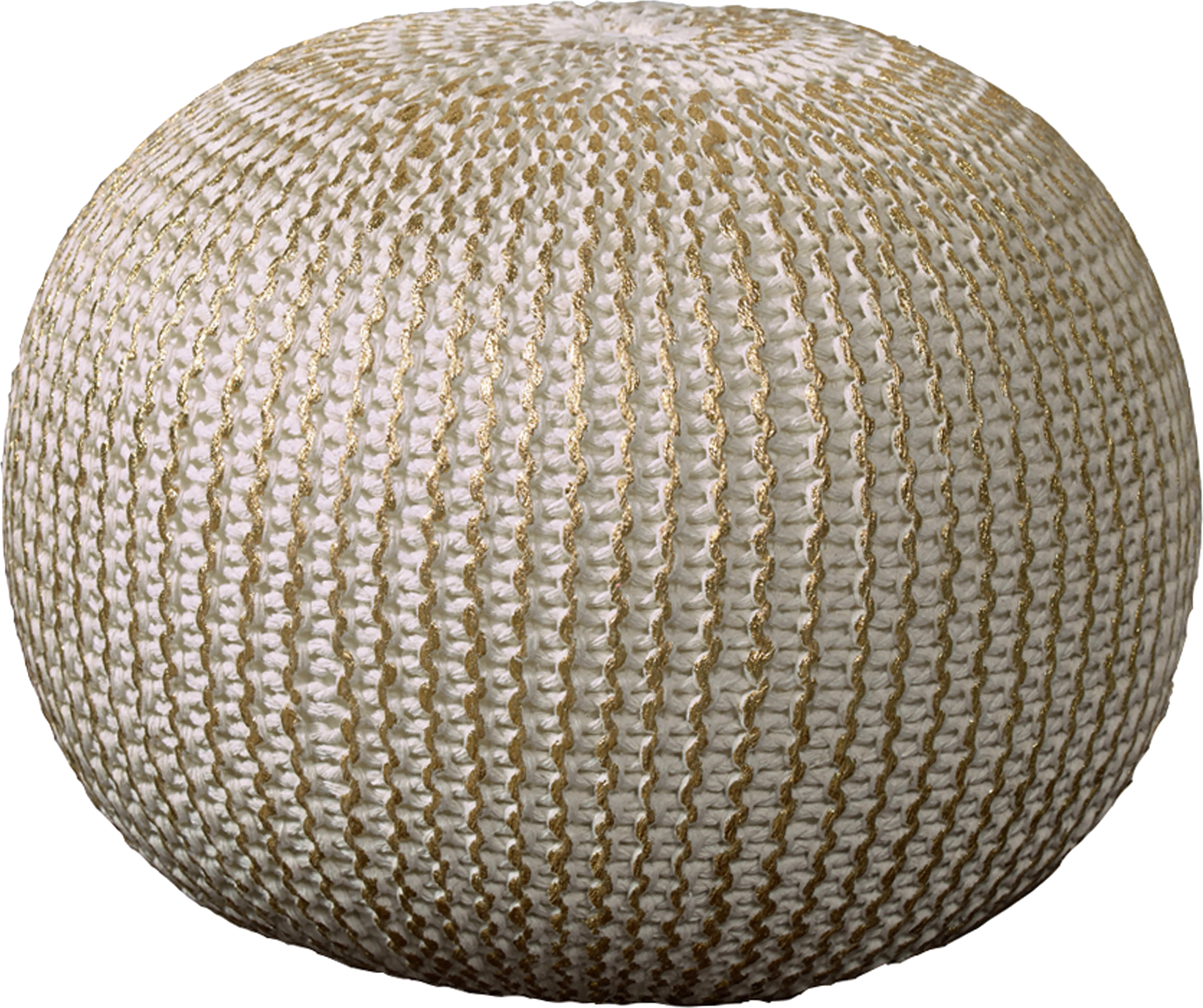 Elodret Ivory/Gold Pouf