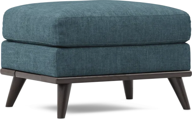 East Side Teal Ottoman