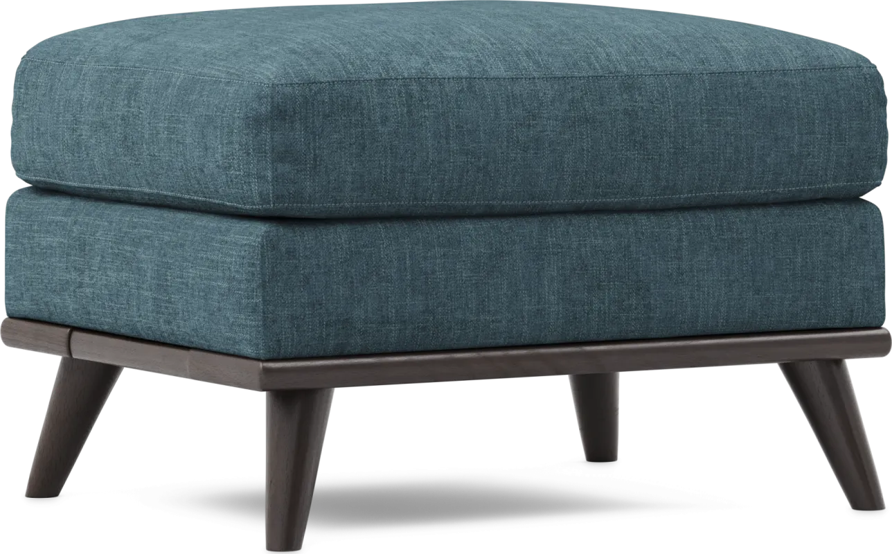 East Side Teal Ottoman