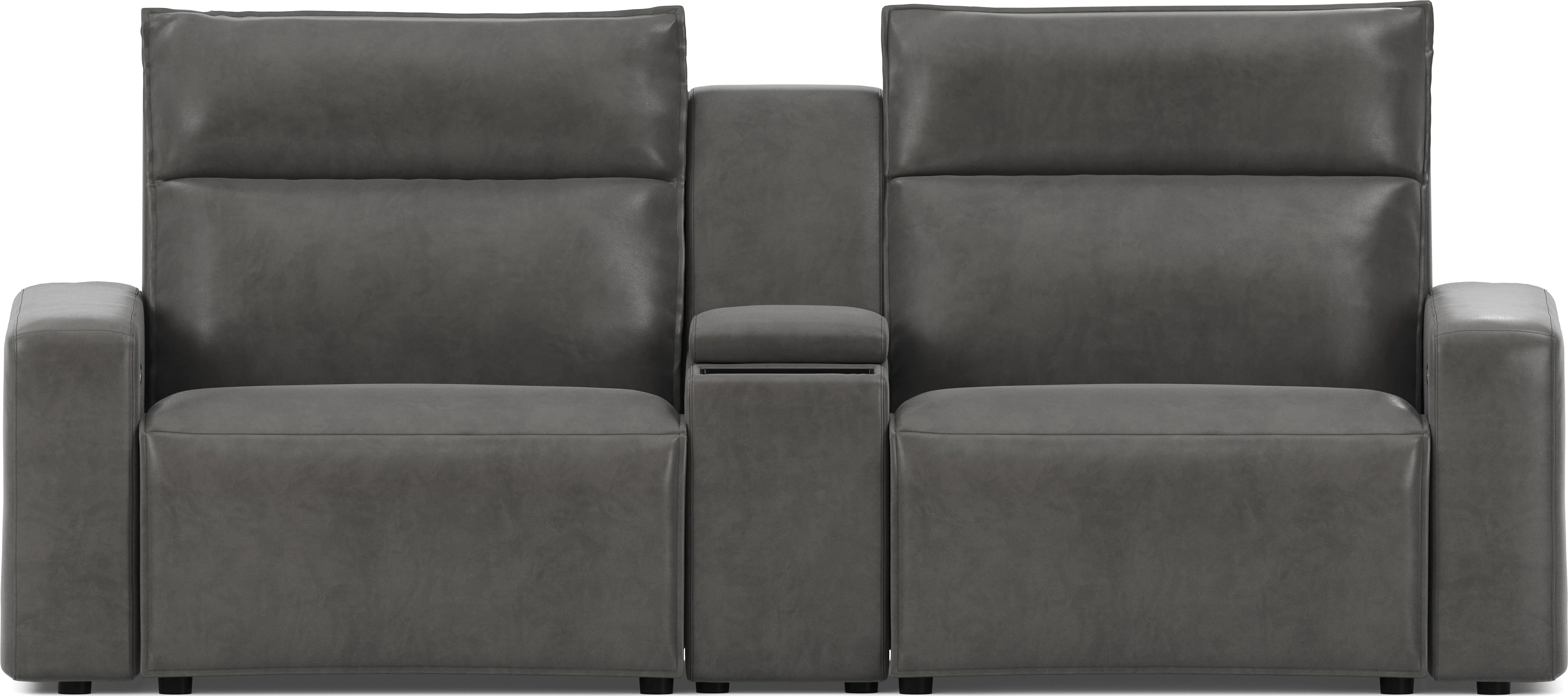Charcoal 3 Pc Dual Power Reclining ModularTwo with Media Console - Thumbnail - Image 1