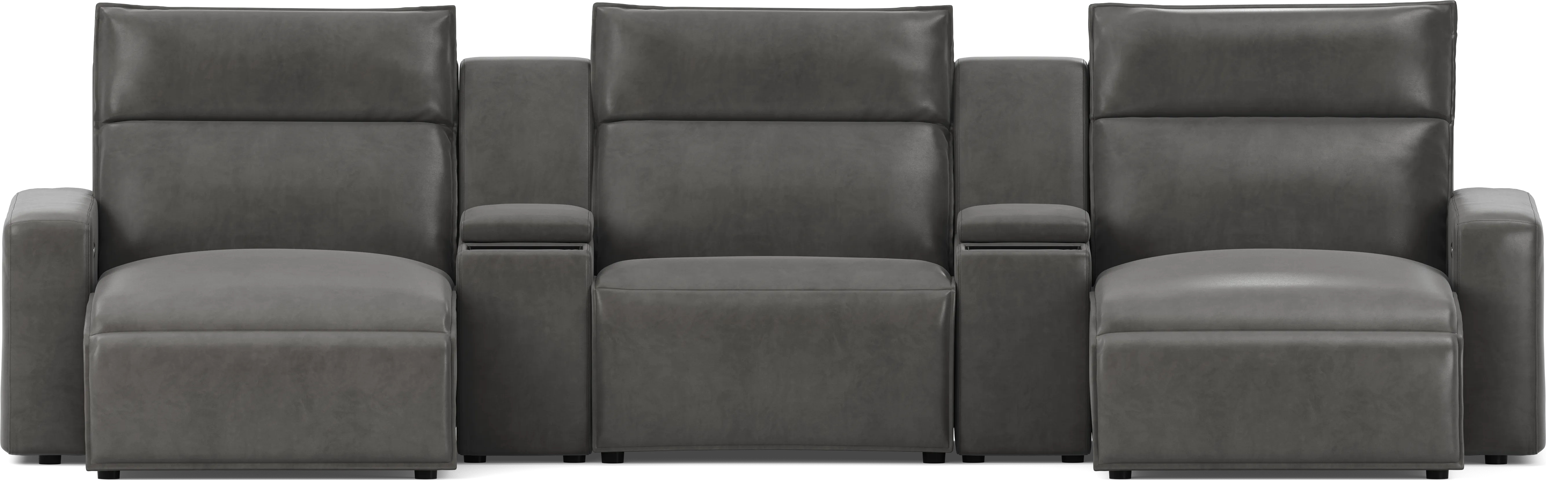 Charcoal 5 Pc Dual Power Reclining ModularTwo with Media Consoles - Thumbnail - Image 1