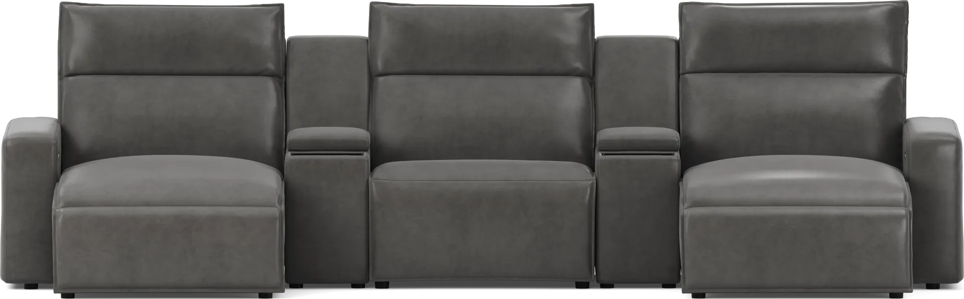 Charcoal 5 Pc Dual Power Reclining ModularTwo with Media Consoles - Image 1