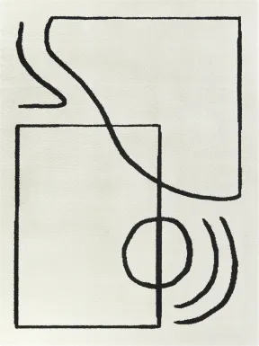 Swesilf Black/White 5'3 x 7' Rug