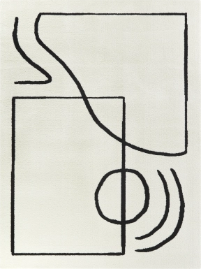 Swesilf Black/White 5'3 x 7' Rug