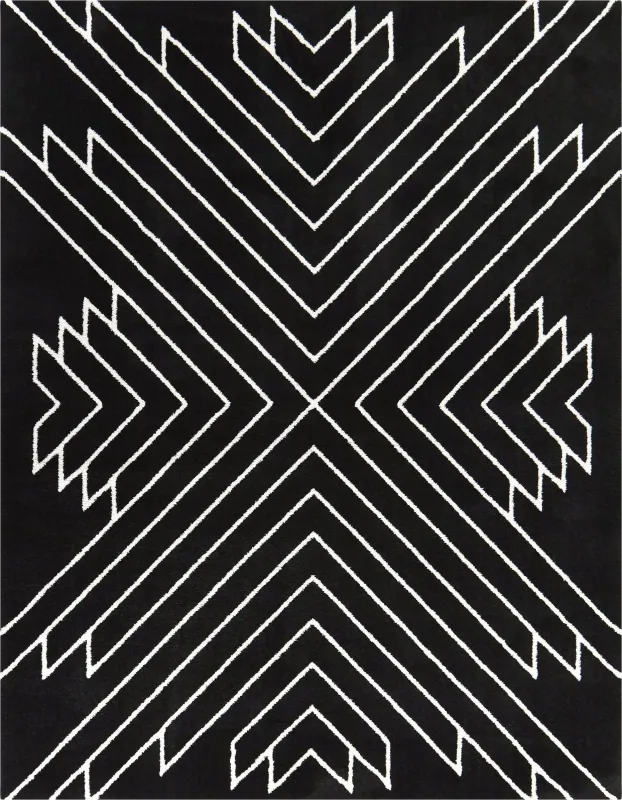Wrilas Black/White 7'10 x 10' Rug