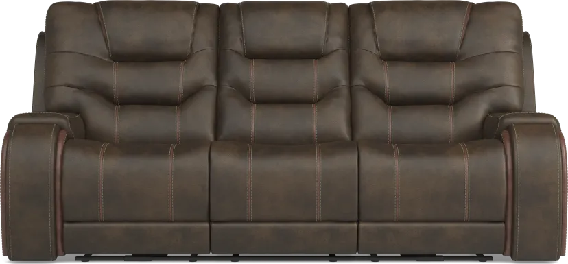 Laredo Springs Brown Dual Power Reclining Sofa