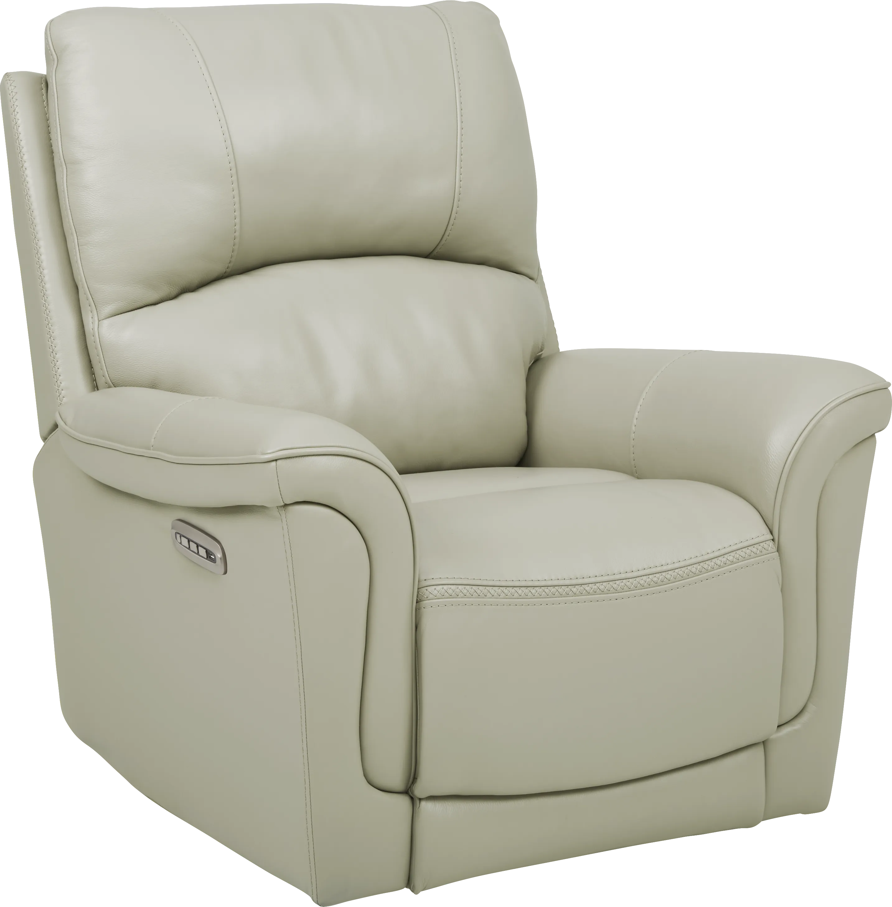 Castmore Stone Triple Power Leather Recliner - Thumbnail - Image 1
