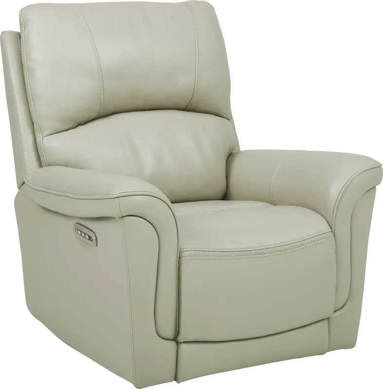 Castmore Stone Triple Power Leather Recliner