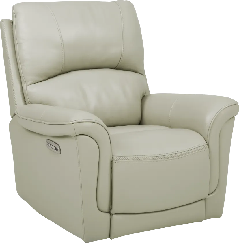 Castmore Stone Triple Power Leather Recliner