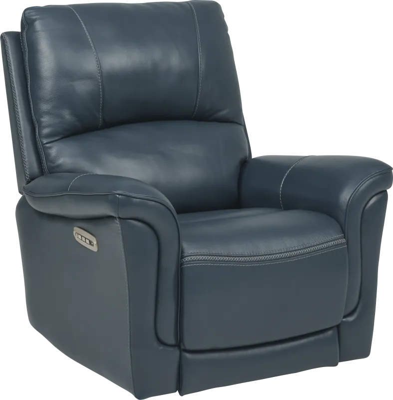 Castmore Navy Triple Power Leather Recliner