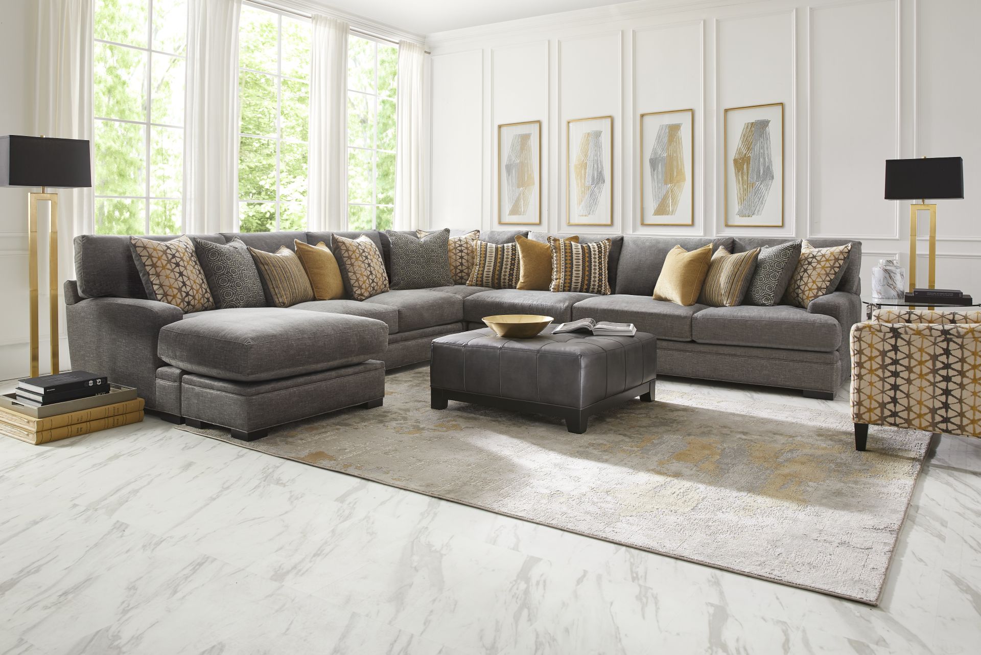 Palm Springs Silver 4 Pc Sectional - Image 2