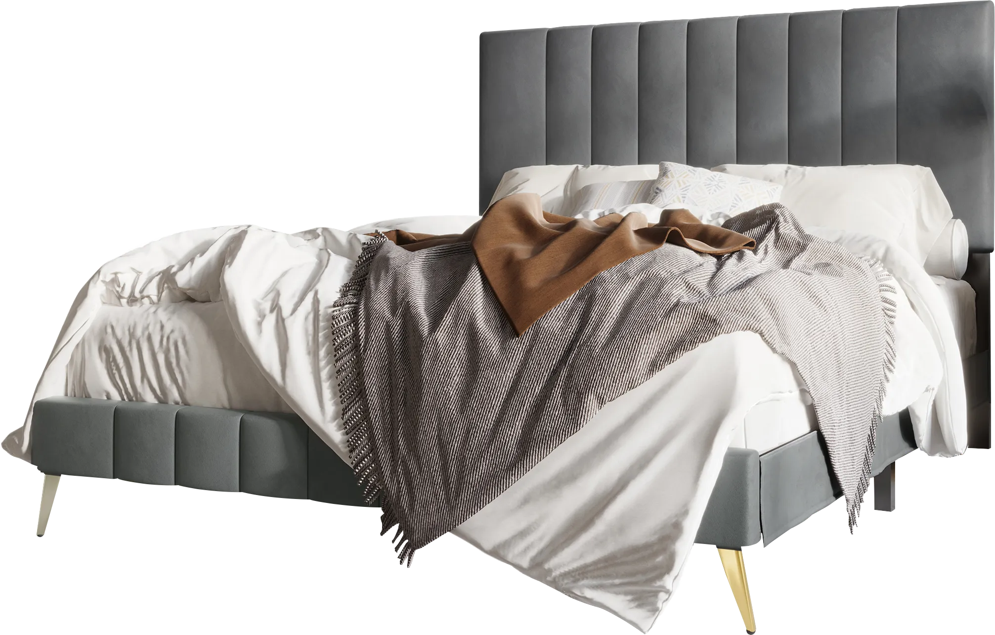 Coleta Gray King Bed - Thumbnail - Image 1