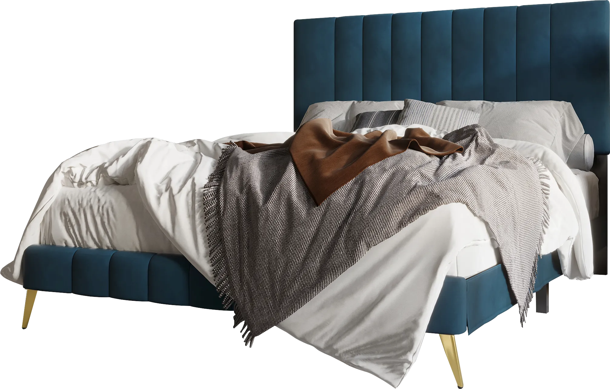 Coleta Blue King Bed - Thumbnail - Image 1