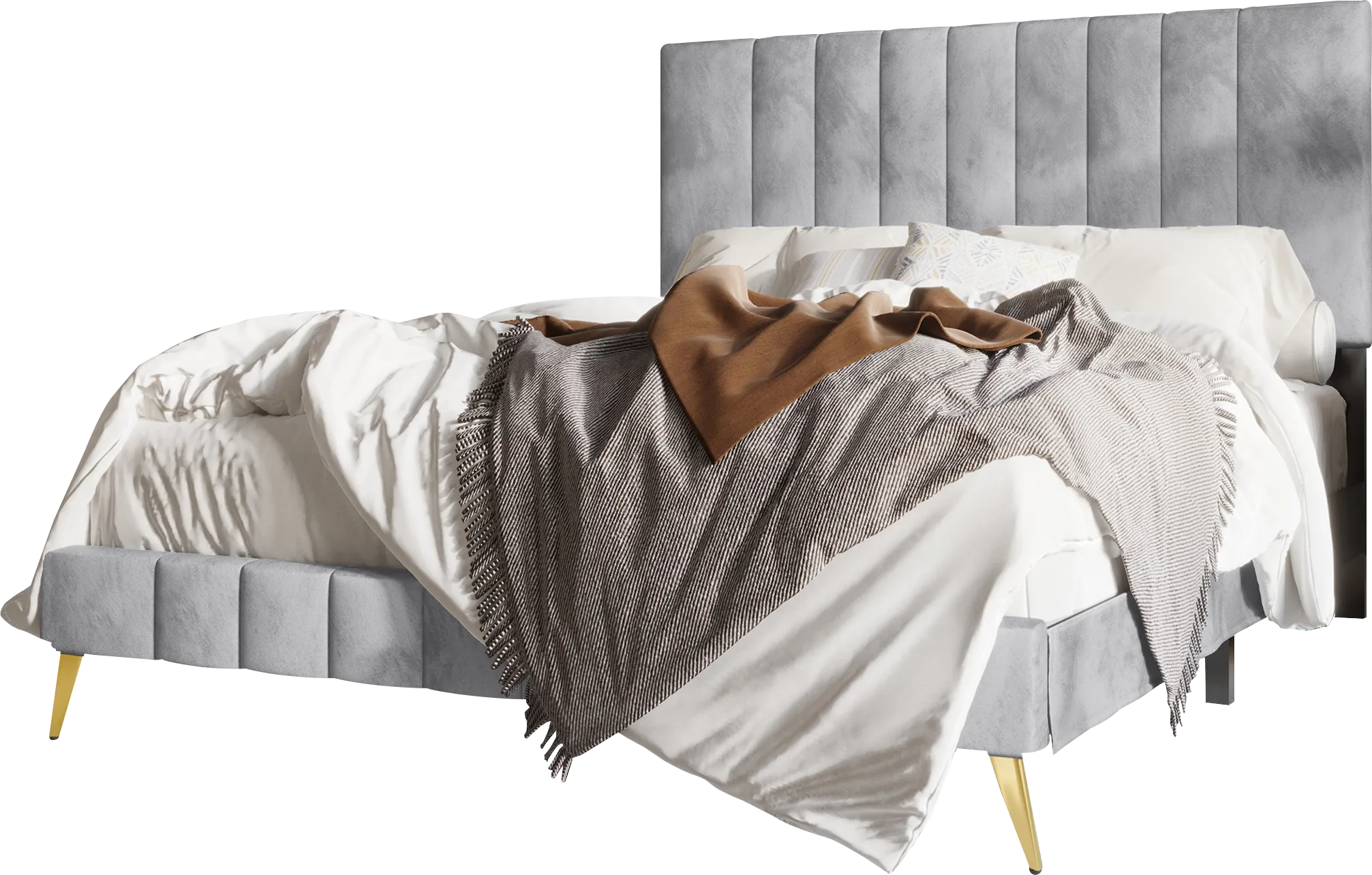 Coleta Light Gray Queen Bed