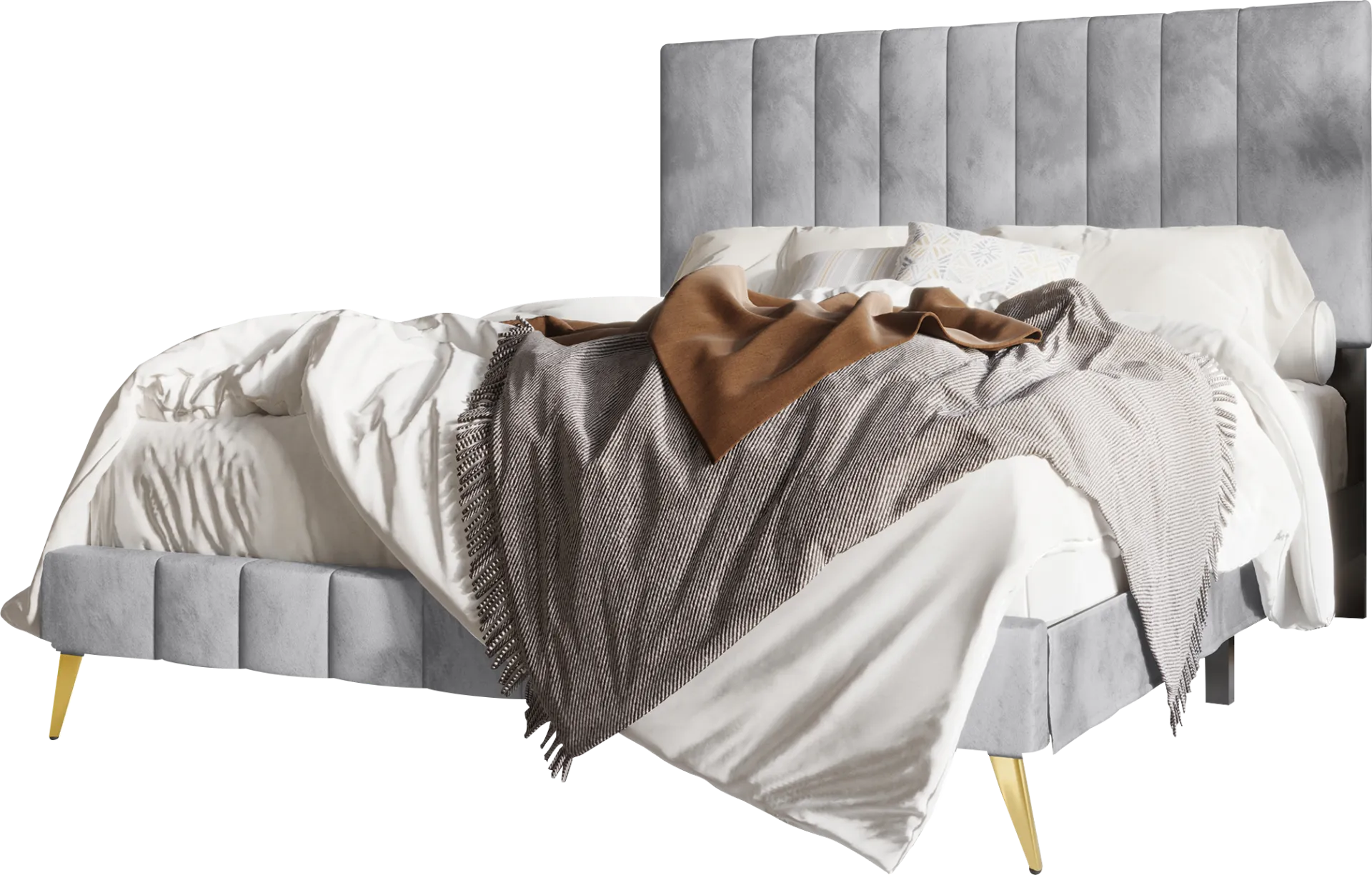 Coleta Light Gray Twin Bed - Image 1