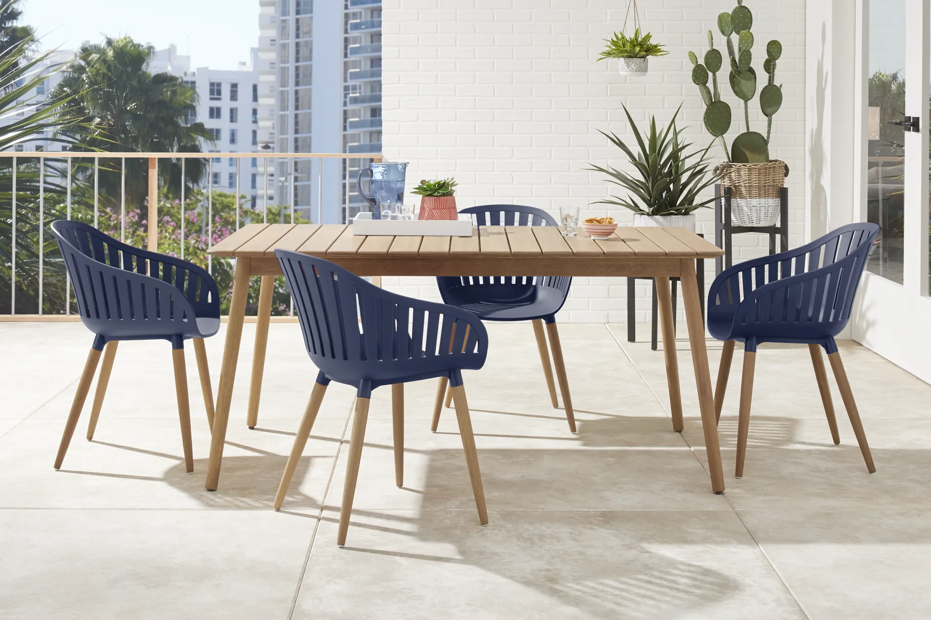Nassau Blue Outdoor Side Chair - Image 1