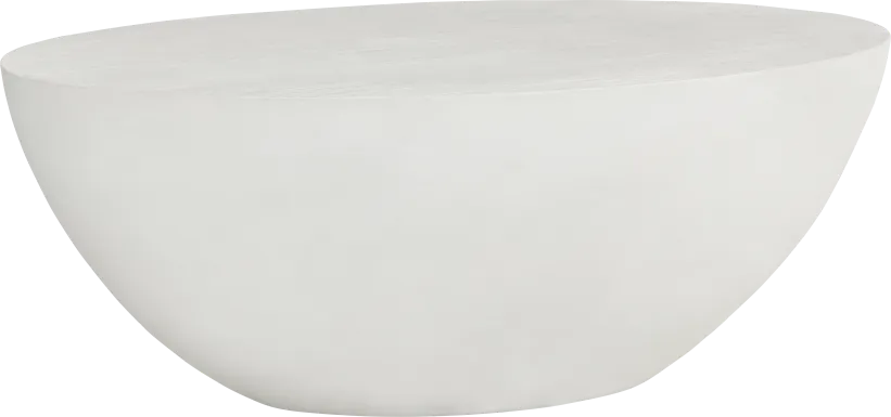 Petra White Oval Outdoor Cocktail Table