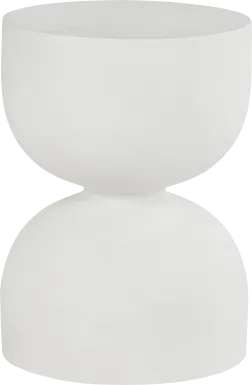 Petra White Outdoor End Table