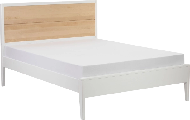 Learitt White Natural Queen Platform Bed