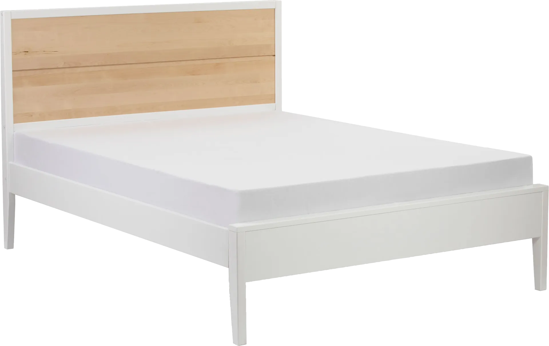 Learitt White Natural Queen Platform Bed - Image 1