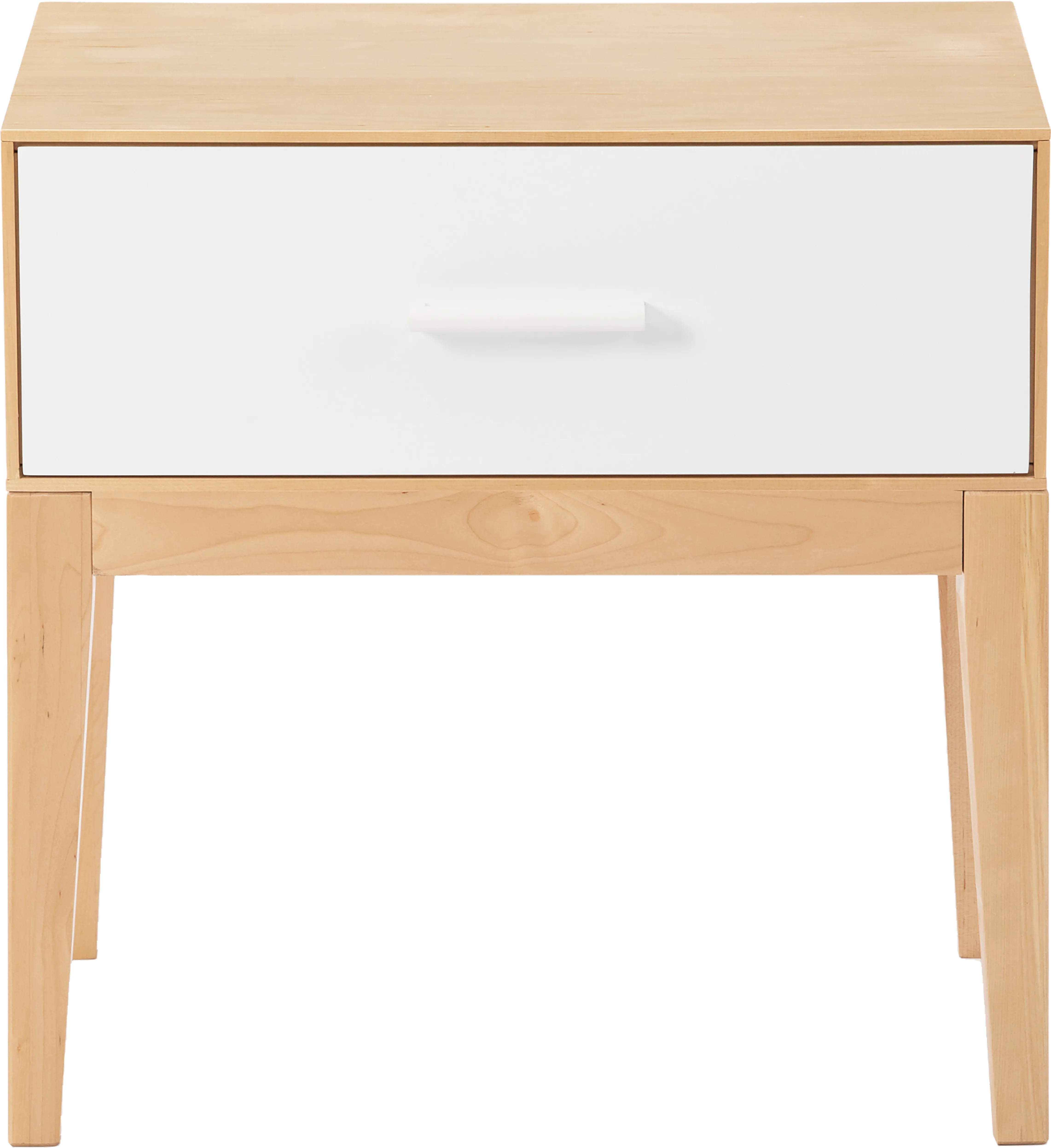 Learitt White 1-Drawer Natural Nightstand - Thumbnail - Image 1