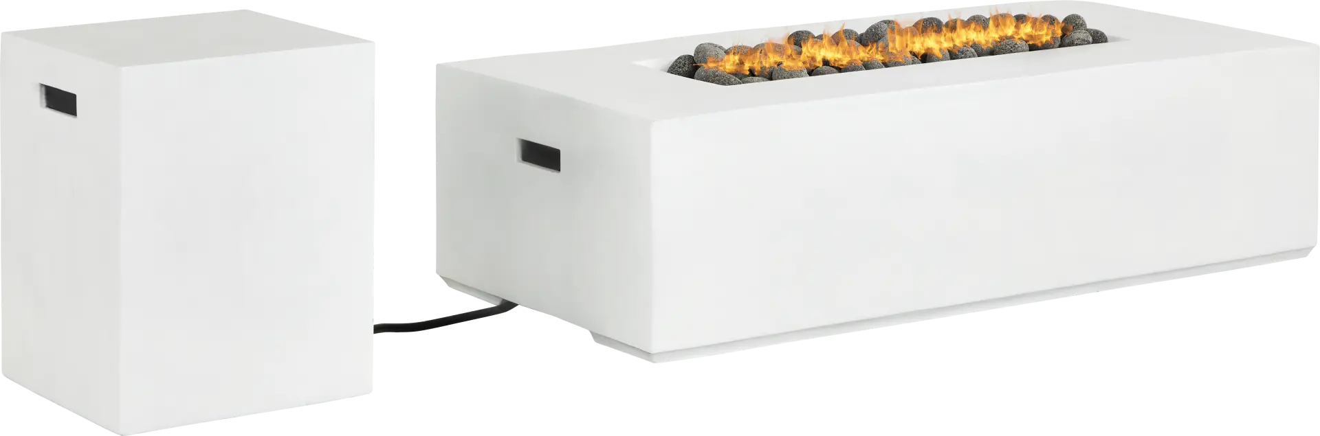 Phoenix White Rectangle Fire Pit