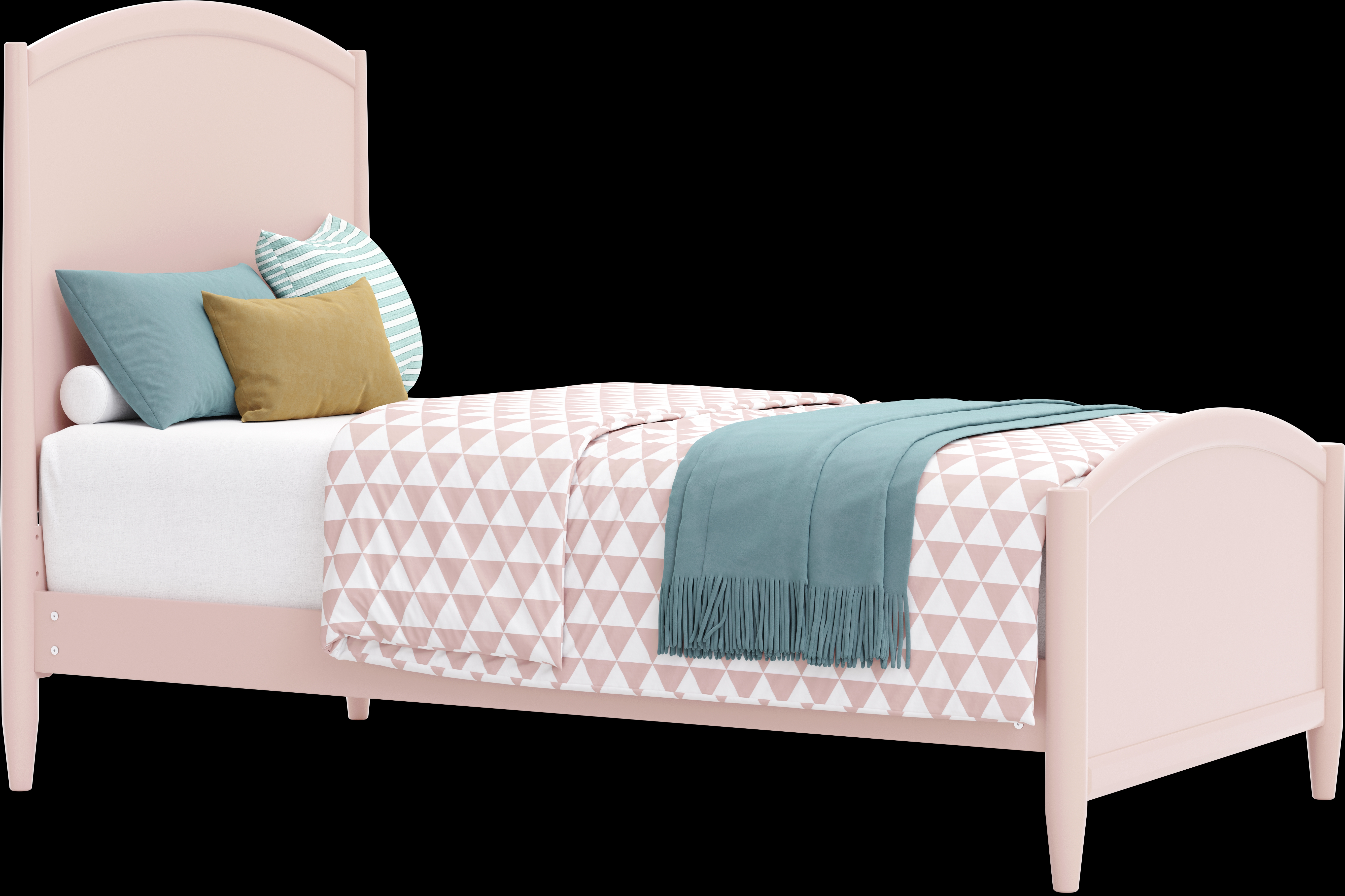 Kids Modern Colors Pink Twin Panel Bed - Thumbnail - Image 1