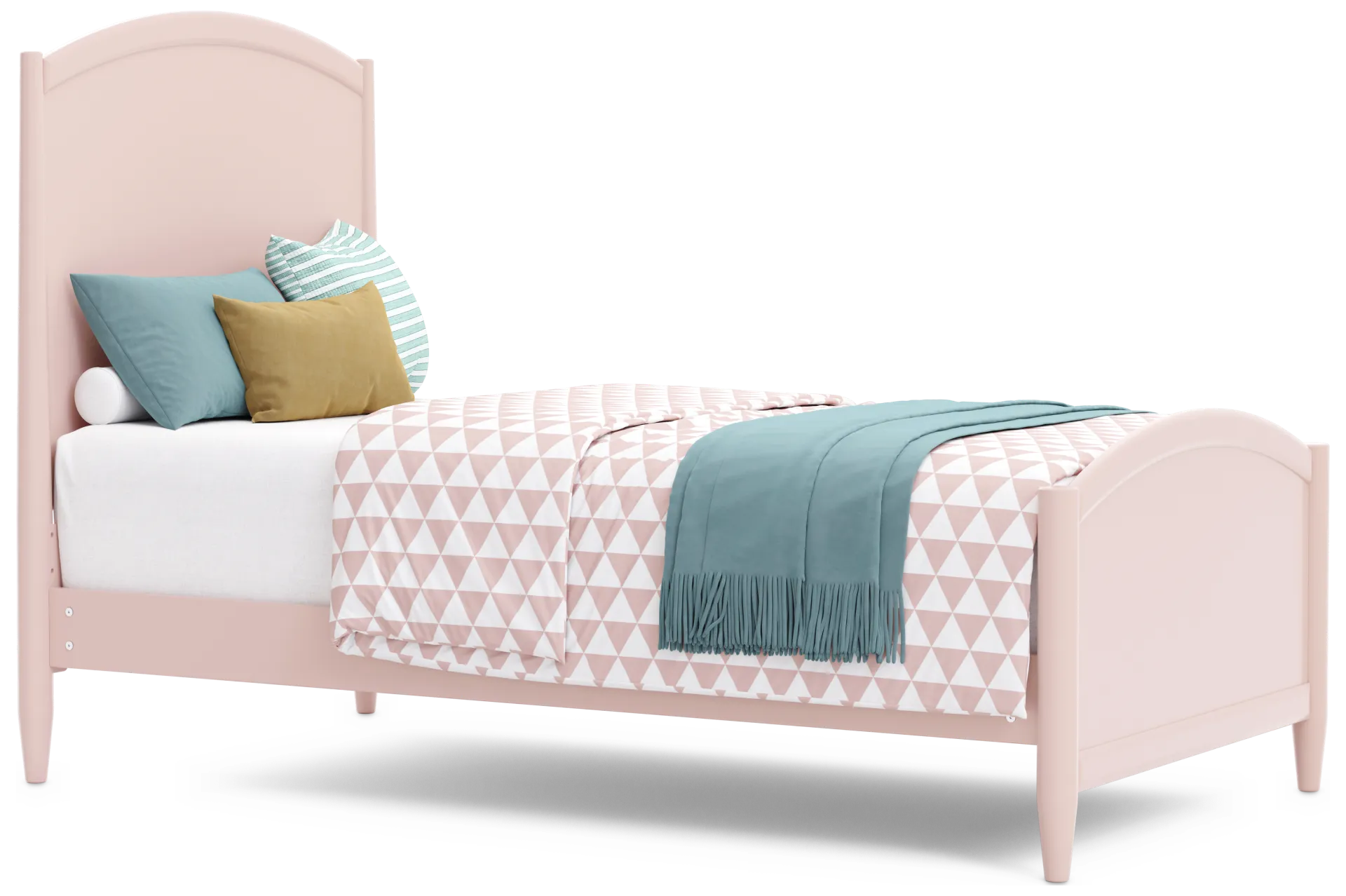 pink 3 pc twin panel bed